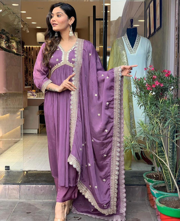 Light Violet Dress with Dupatta