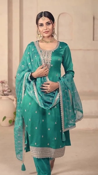 Sequence Embroidered Suit And Pant With Dupatta