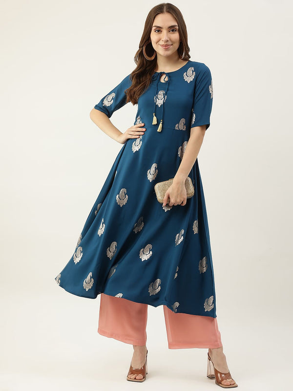 Plain Blue Kurti