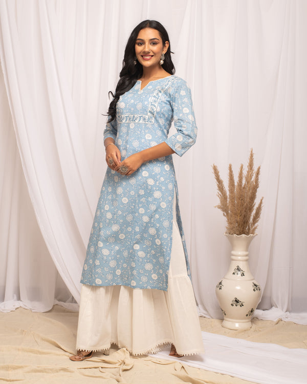 Summer Blossom Cotton Kurti