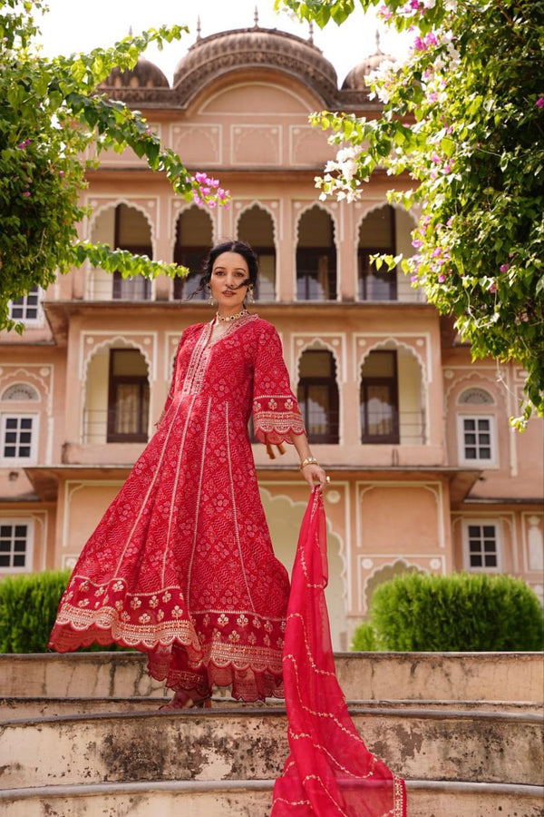 Anarkali Suit Set with Zari work