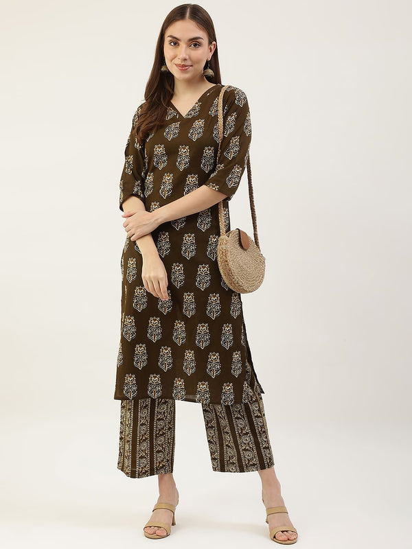 Printed Brown Dress