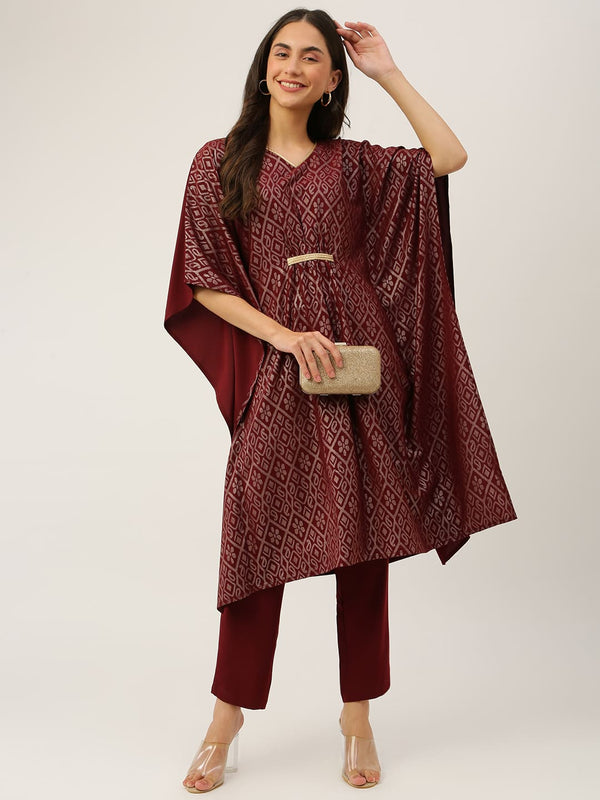 Maroon Kaftaan with Pant
