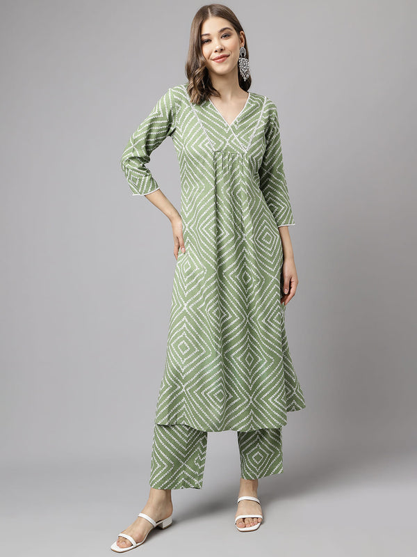 Olive Green Cotton Co-ord set