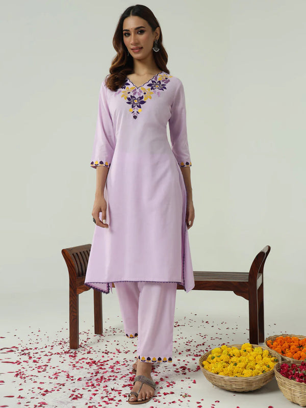 Lavender Cotton Flared Co-ord Set