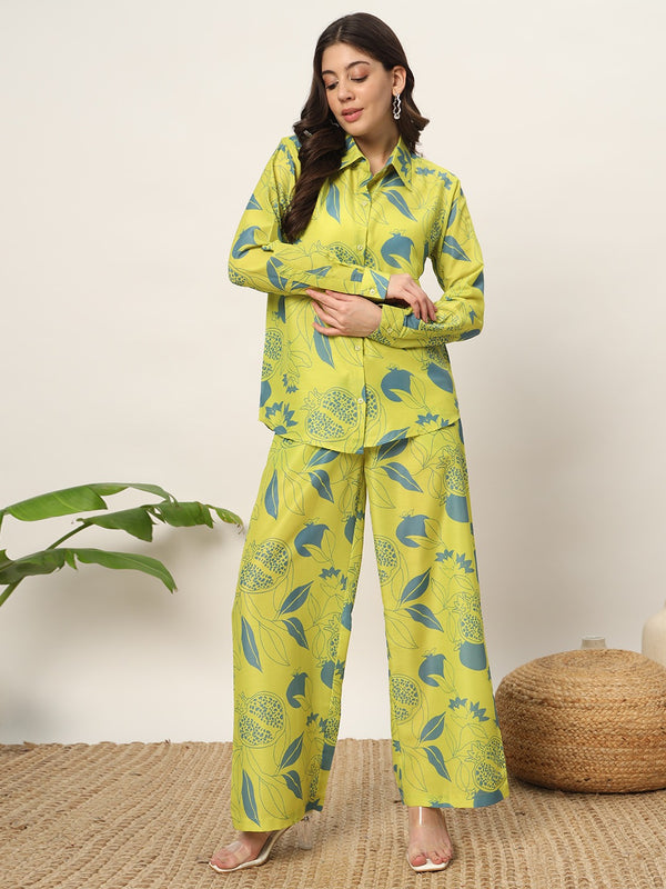 Floral Green Cotton Co-ord Set