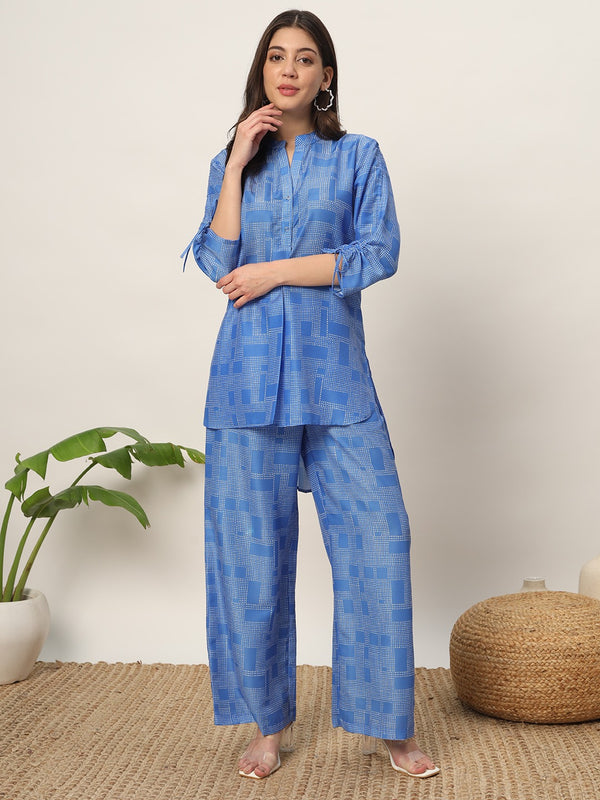 Blue Cotton Co-ord Set