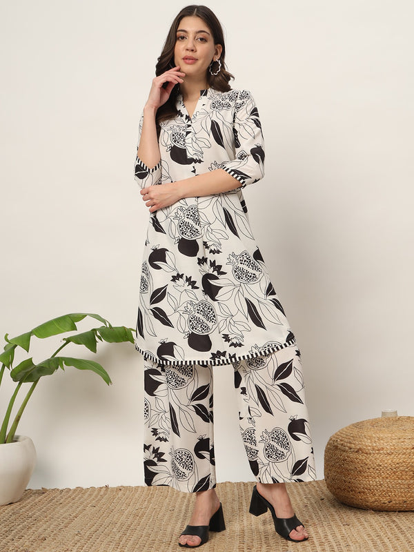 Black and White Cotton Co-ord Set