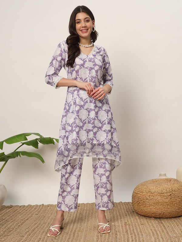 Lavender Floral Cotton Co-ord Set