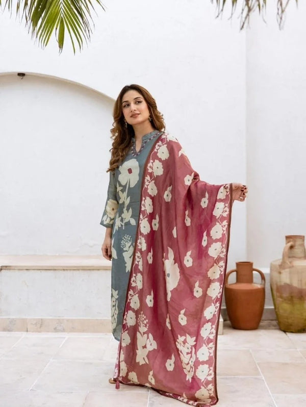Pure Cotton Suit Set with Mul Dupatta