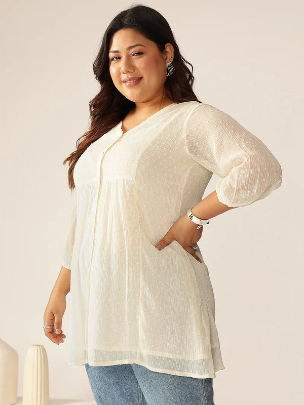 Plus Size Off White Tunic