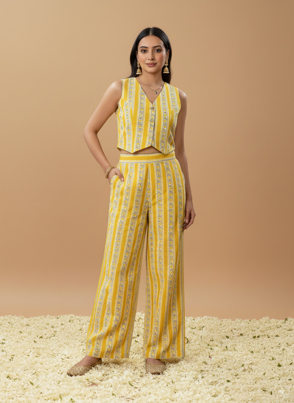 Vibrant Yellow Cotton Co-ord Set